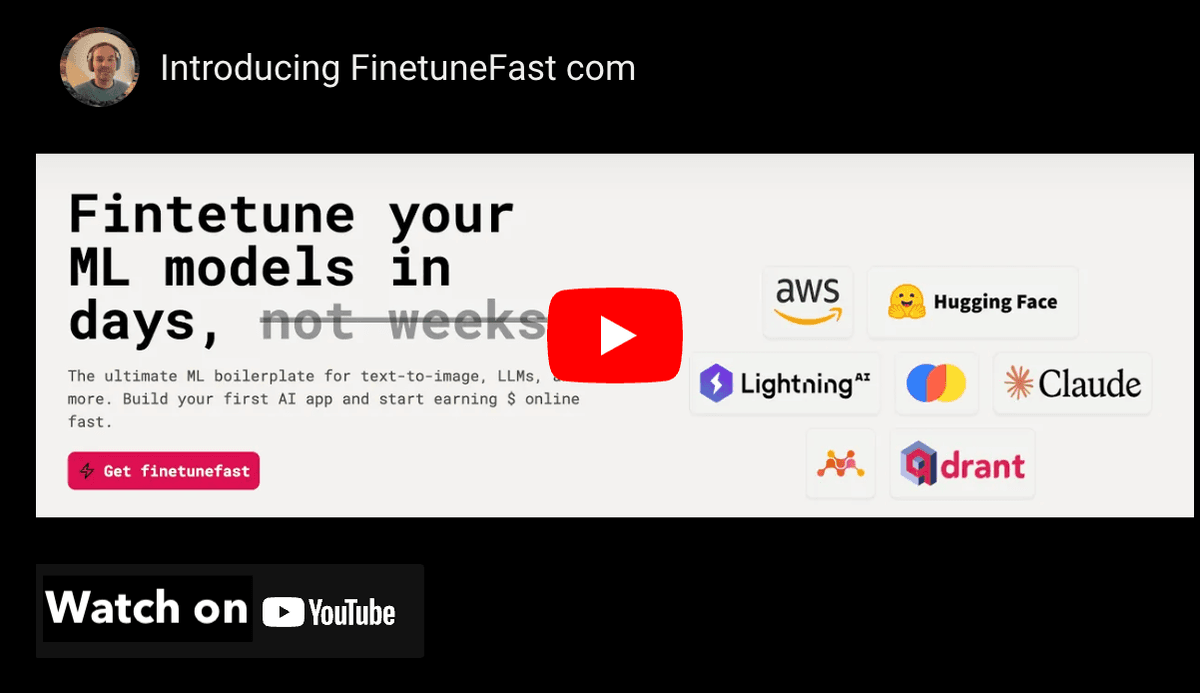 FinetuneFast Demo Video